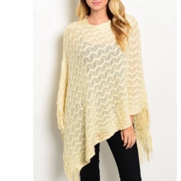 Jackets & Blazers - Cream Poncho Jackets & Blazers - Cream Poncho